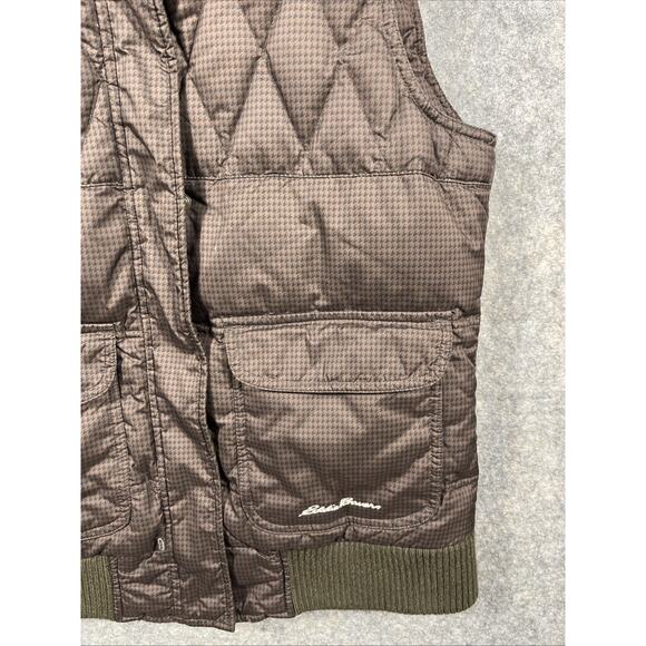Women's Small‎ Eddie Bauer Premium Goose Down Vest Puffer Quilted Faux Fur Trim - Picture 2 of 11